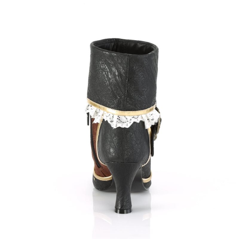 Pleaser Matey-115 Laarzen Dames Zwart Bruin | BELGIE BEWPLBCJ
