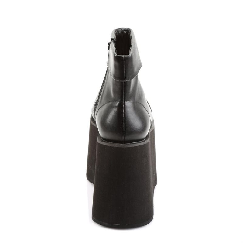 Pleaser Monster-02 Vegan Leather Enkellaarzen Dames Zwart | BELGIE BEFLZWJX