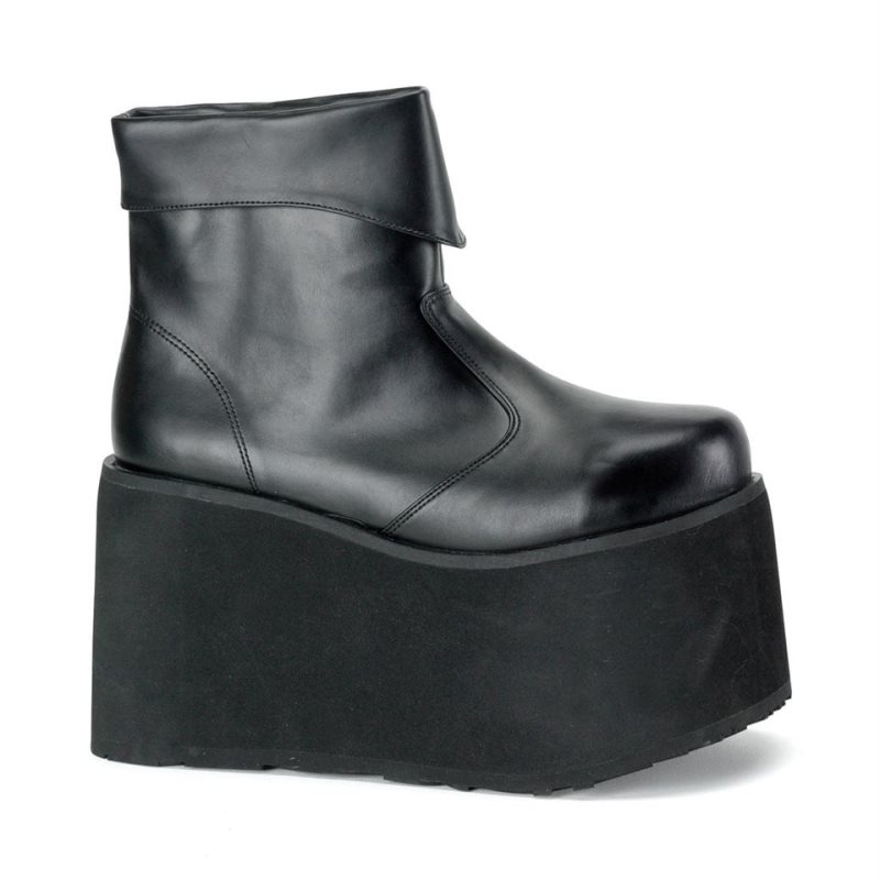 Pleaser Monster-02 Vegan Leather Enkellaarzen Dames Zwart | BELGIE BEFLZWJX