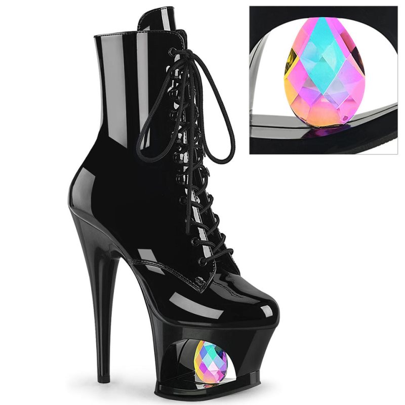 Pleaser Moon-1020DIA Laarzen Dames Zwart | BELGIE BEXNYJPW