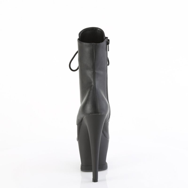 Pleaser Moon-1020SK Vegan Leather Laarzen Dames Zwart | BELGIE BEAONWVM