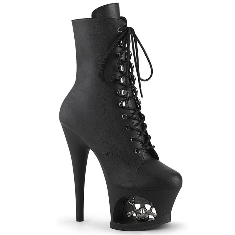 Pleaser Moon-1020SK Vegan Leather Laarzen Dames Zwart | BELGIE BEAONWVM
