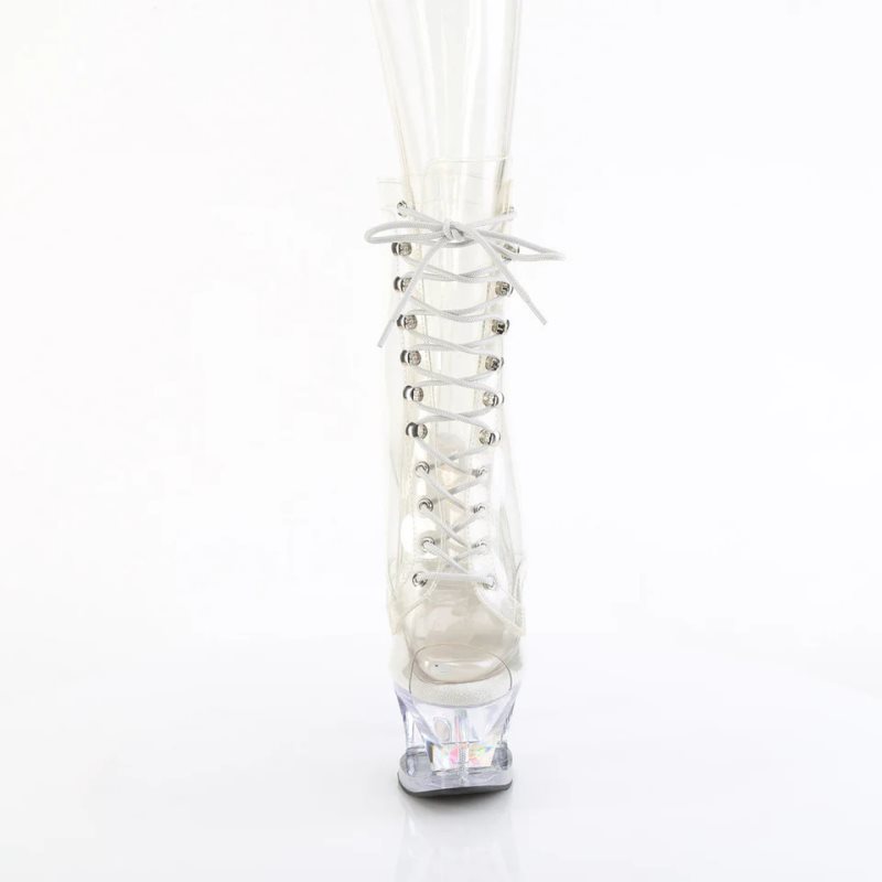 Pleaser Moon-1021C-DIA Laarzen Dames Clear | BELGIE BEMNTJKP