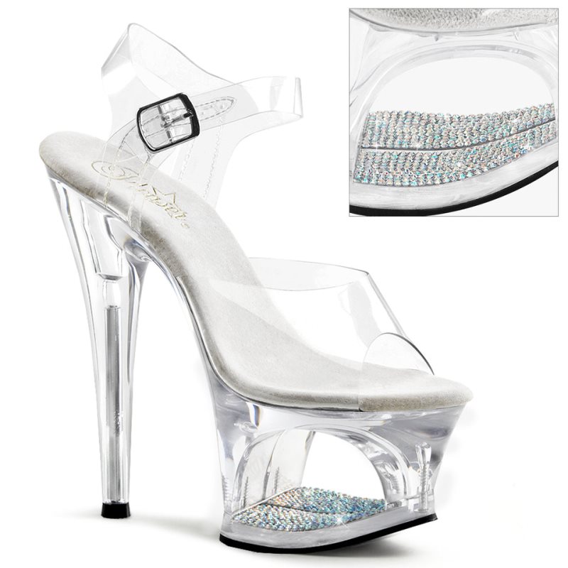 Pleaser Moon-708DM Hakken Dames Clear | BELGIE BEQSFXYT