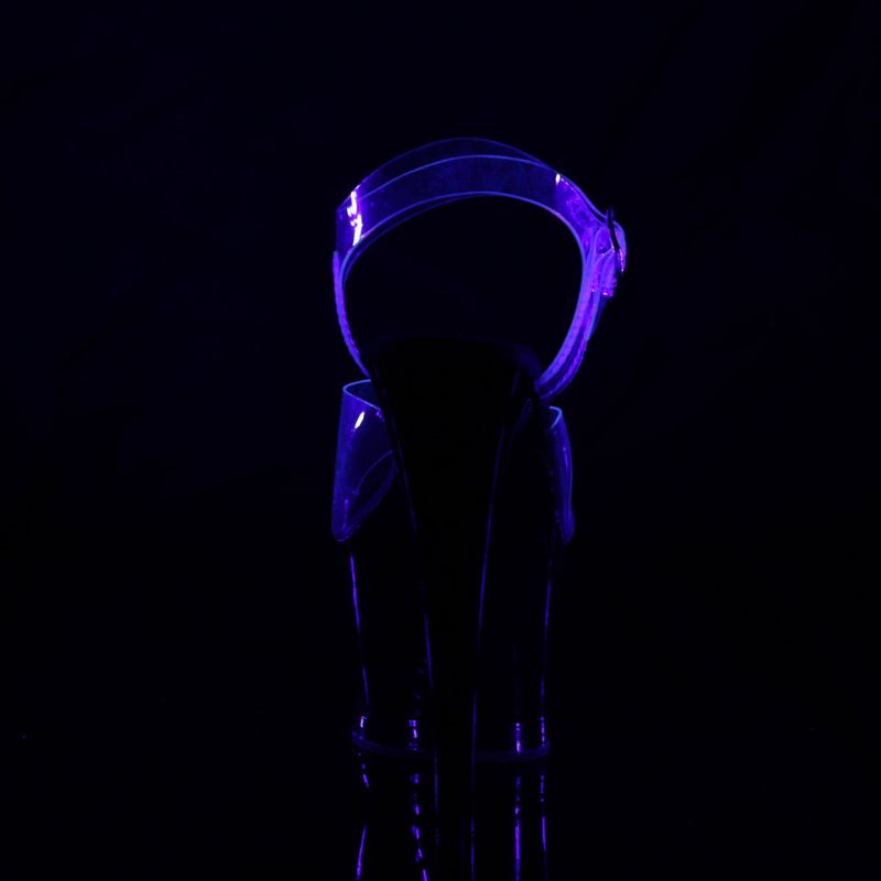 Pleaser Moon-708FLM Hakken Dames Zwart | BELGIE BEXBGTCV