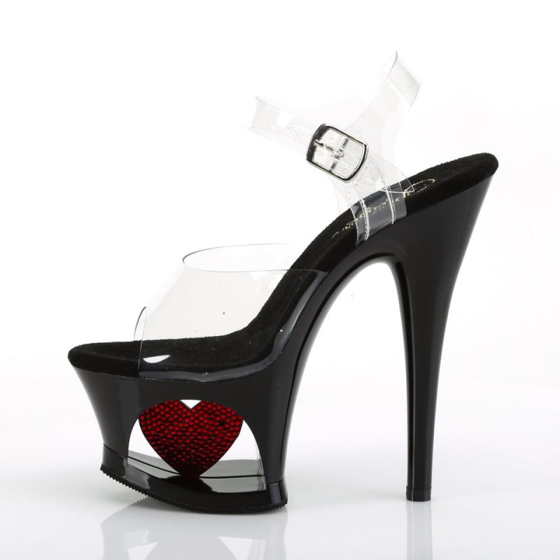 Pleaser Moon-708HRS Hakken Dames Zwart | BELGIE BECUDGWK
