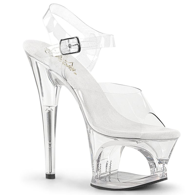 Pleaser Moon-708 Hakken Dames Clear | BELGIE BEHQBMUS