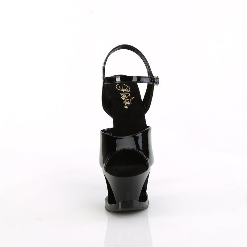 Pleaser Moon-709H Hakken Dames Zwart Rood | BELGIE BEHJODFQ