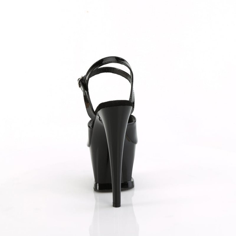 Pleaser Moon-709H Hakken Dames Zwart Rood | BELGIE BEHJODFQ