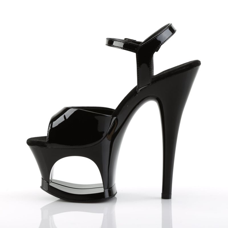 Pleaser Moon-709 Hakken Dames Zwart | BELGIE BEIJFGPB