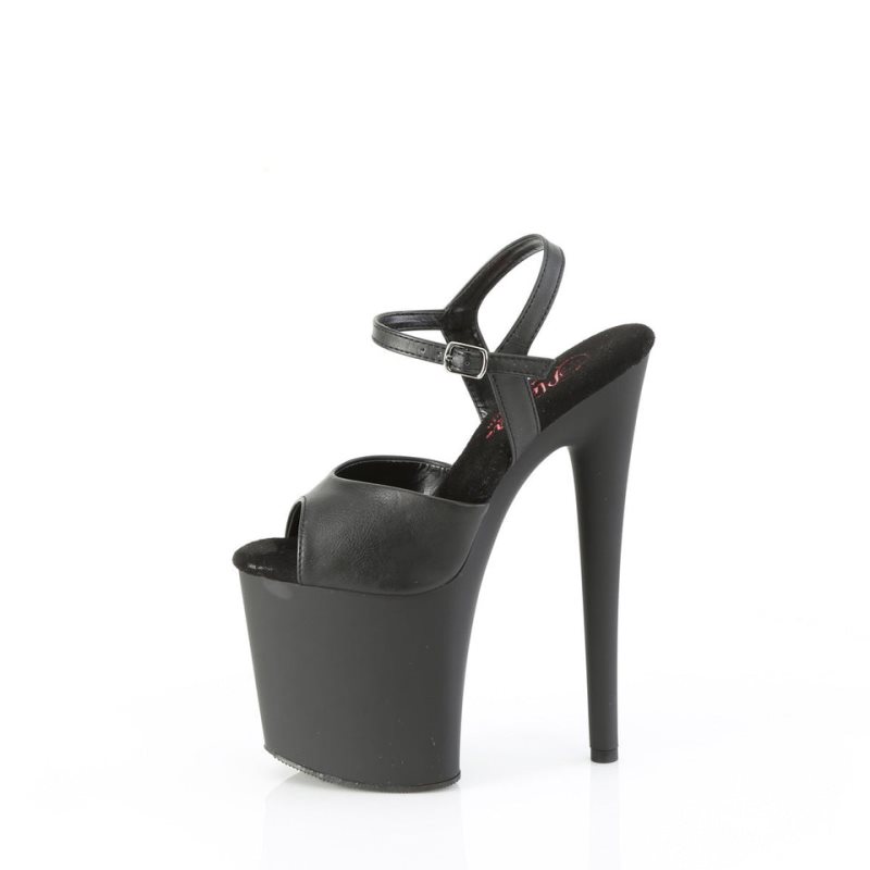 Pleaser Naughty-809 Vegan Leather Hakken Dames Zwart | BELGIE BEYQOFAI