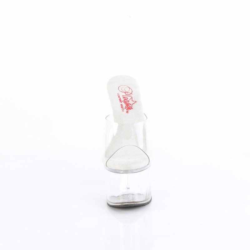 Pleaser Passion-701 Badslippers Plateauzool Dames Clear | BELGIE BEWGAUCO