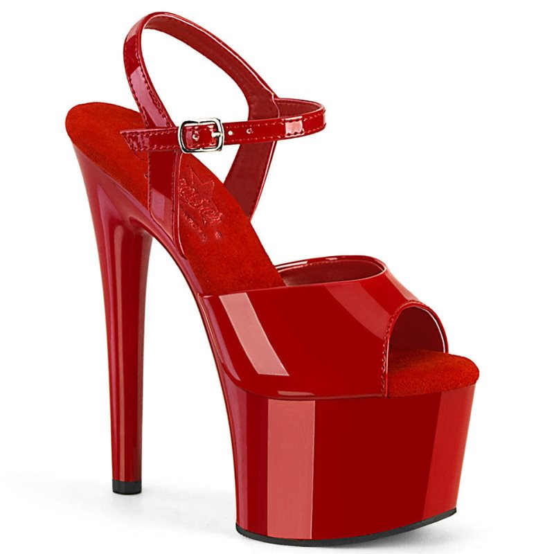 Pleaser Passion-709 Hakken Dames Rood | BELGIE BEMDOBUE