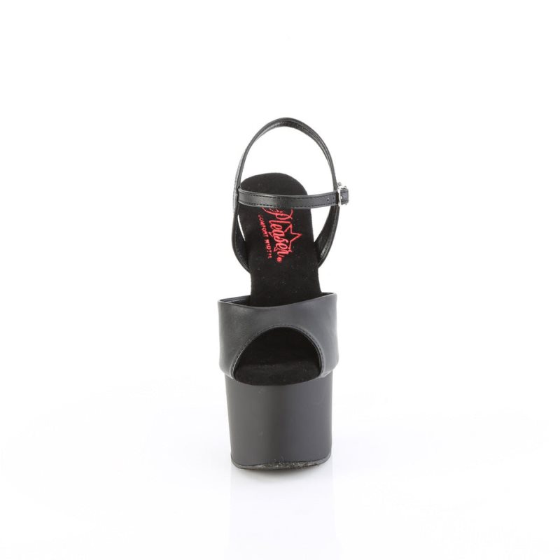 Pleaser Passion-709 Vegan Leather Hakken Dames Zwart | BELGIE BECXGOVT
