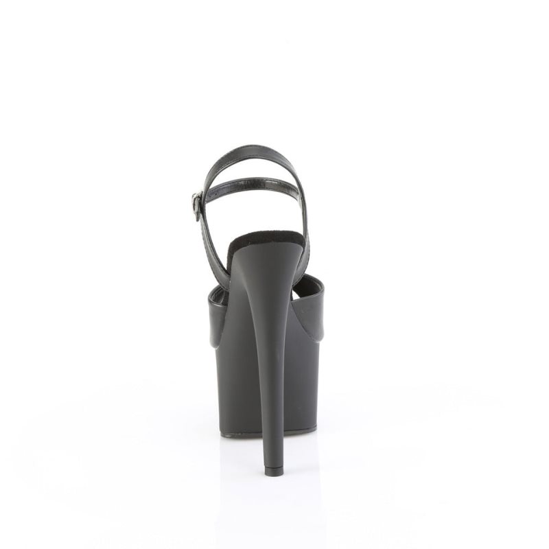 Pleaser Passion-709 Vegan Leather Hakken Dames Zwart | BELGIE BECXGOVT
