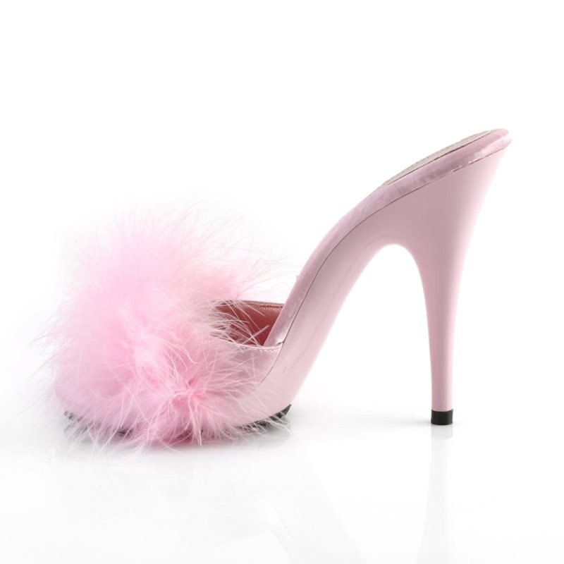 Pleaser Poise-501F Badslippers Plateauzool Dames Roze | BELGIE BECMNTBZ