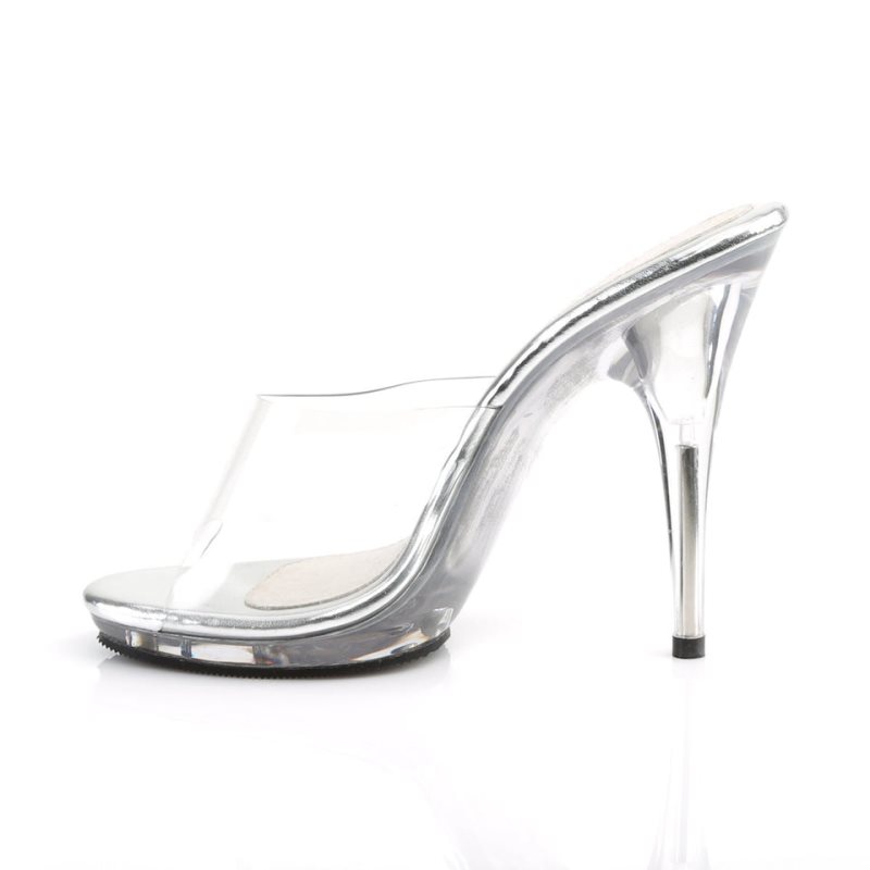 Pleaser Poise-501 Badslippers Plateauzool Dames Clear | BELGIE BERINMQG