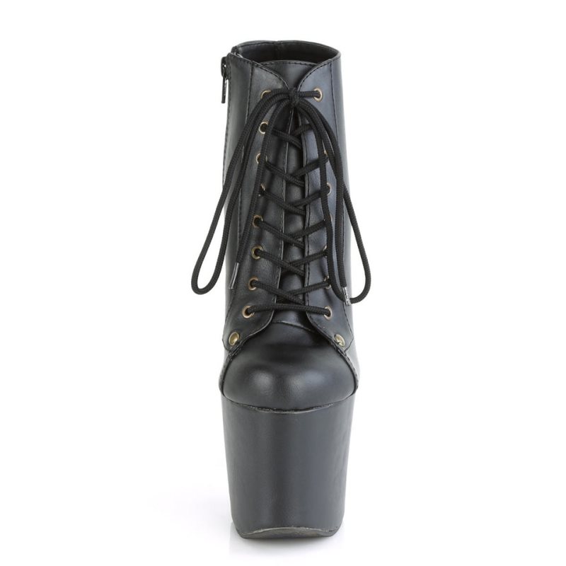 Pleaser Radiant-1005 Vegan Leather Laarzen Dames Zwart | BELGIE BEFNOQKH