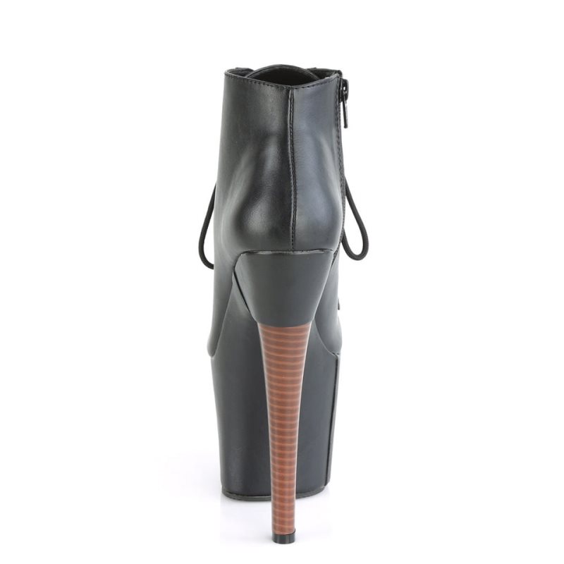 Pleaser Radiant-1005 Vegan Leather Laarzen Dames Zwart | BELGIE BEFNOQKH