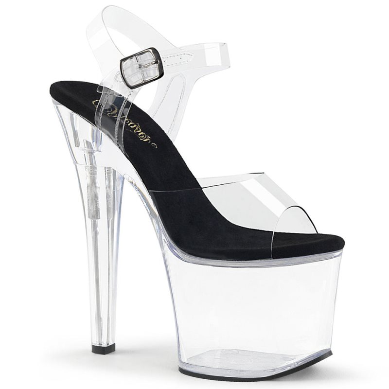 Pleaser Radiant-708 Hakken Dames Zwart | BELGIE BEQOXGNU