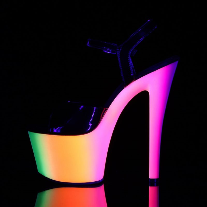 Pleaser Rainbow-309UV Hakken Dames Zwart Gekleurd | BELGIE BEHXSLCU