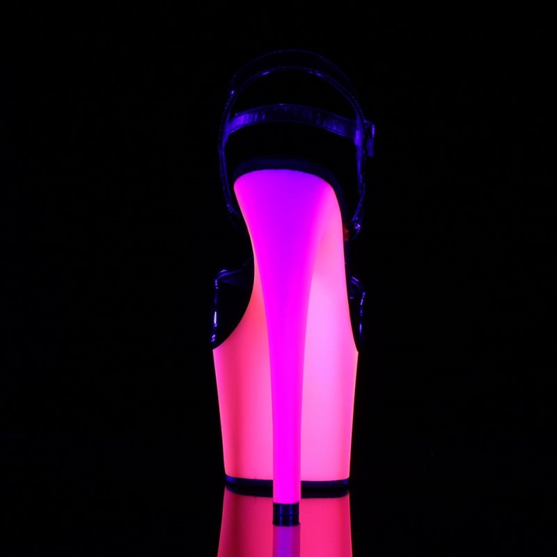 Pleaser Rainbow-309UV Hakken Dames Zwart Gekleurd | BELGIE BEHXSLCU