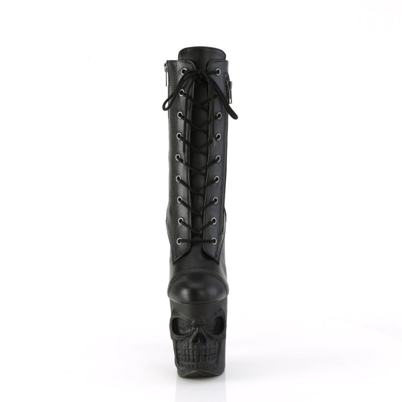 Pleaser Rapture-1047 Vegan Leather Laarzen Dames Zwart | BELGIE BEQMSWTN