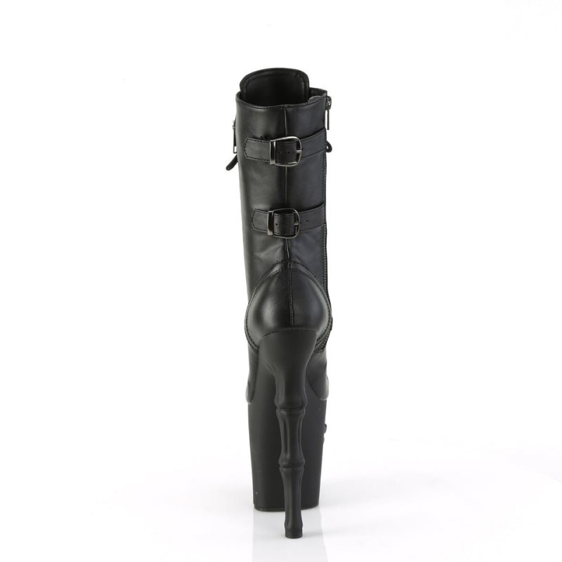 Pleaser Rapture-1047 Vegan Leather Laarzen Dames Zwart | BELGIE BEQMSWTN