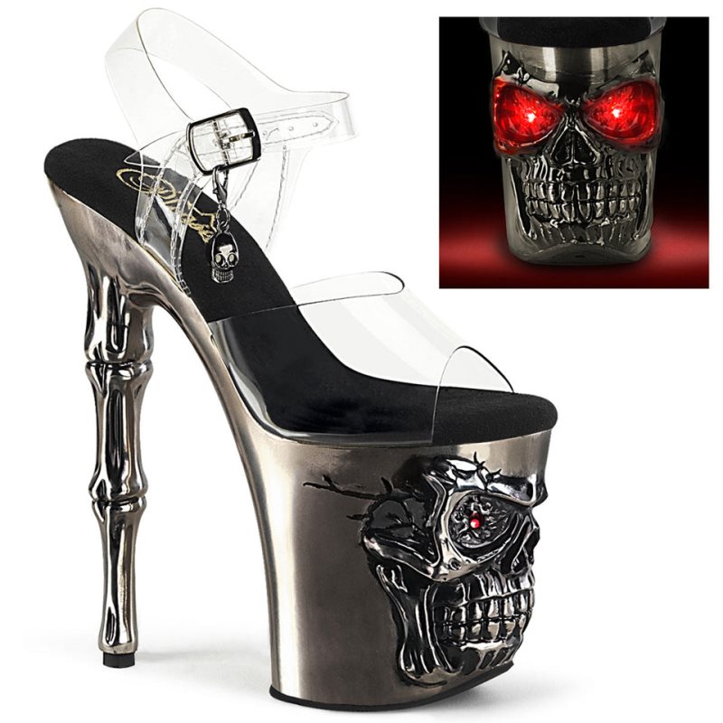 Pleaser Rapture-808-LT Hakken Dames Grijs | BELGIE BELMBFKN