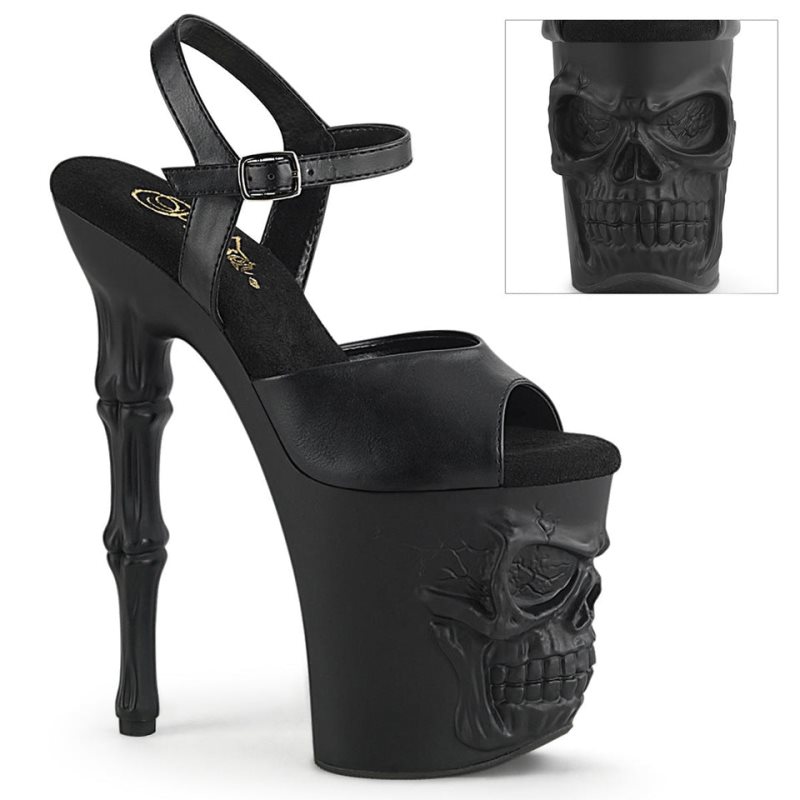 Pleaser Rapture-809 Vegan Leather Hakken Dames Zwart | BELGIE BENVTSRO