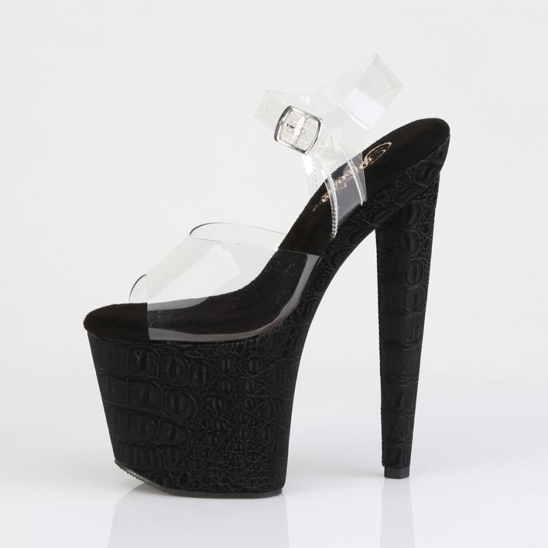 Pleaser Razzle-808WR Hakken Dames Zwart | BELGIE BEOJMRLC