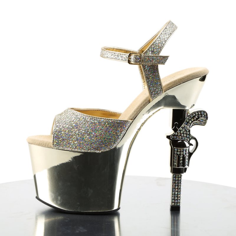 Pleaser Revolver-709G Hakken Dames Goud | BELGIE BEKBNEXZ