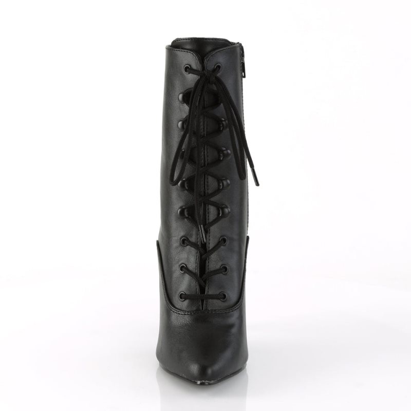 Pleaser Seduce-1020 Vegan Leather Laarzen Dames Zwart | BELGIE BESHQMFR
