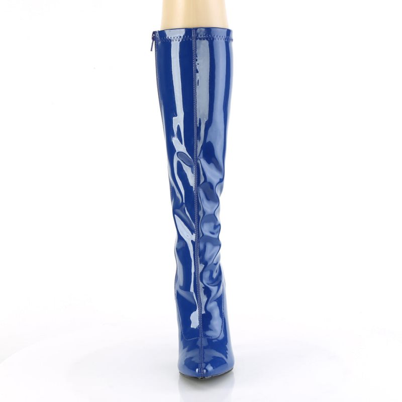 Pleaser Seduce-2000 Knie Laarzen Dames Donkerblauw | BELGIE BEIFESBH