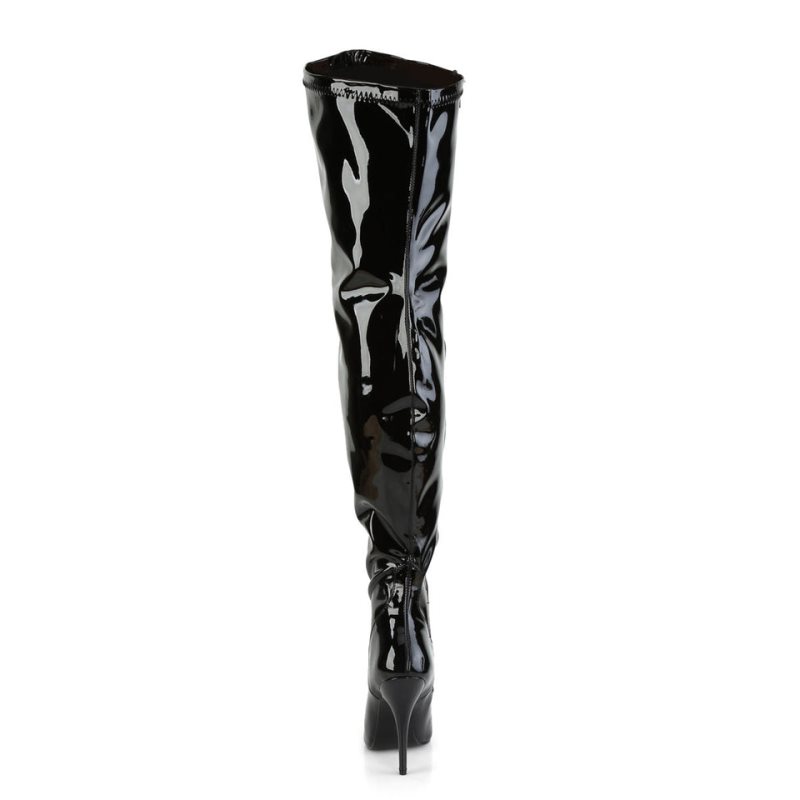 Pleaser Seduce-3000WC Hoge Hakken Dames Zwart | BELGIE BEQWGJKZ