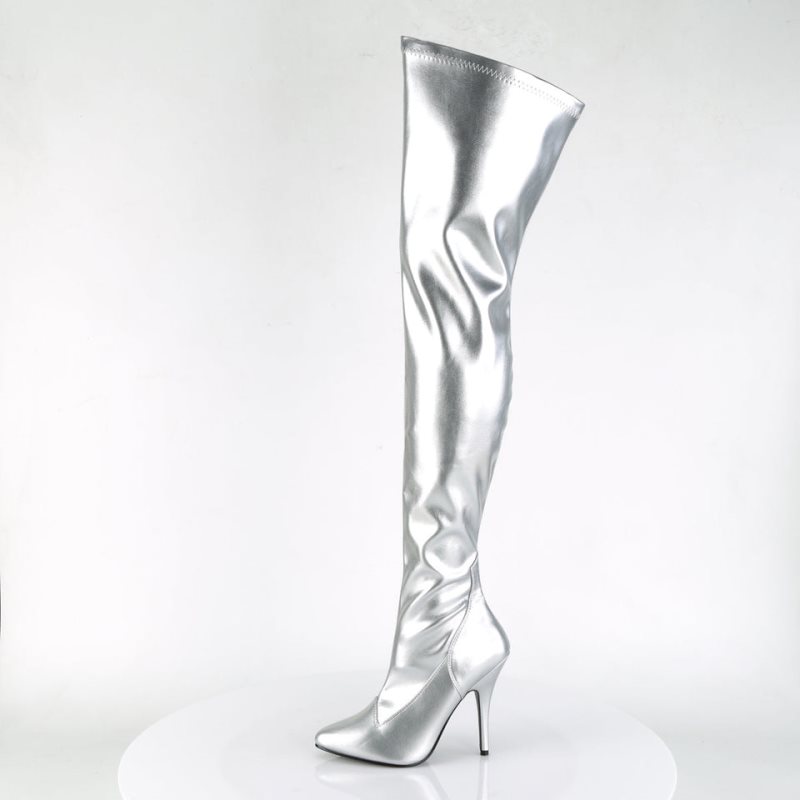 Pleaser Seduce-3000 Hoge Hakken Dames Zilver | BELGIE BEEZCGSK