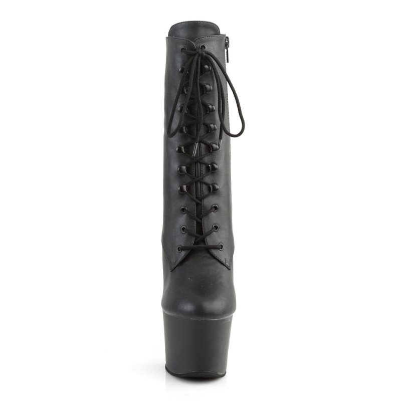 Pleaser Sky-1020 Vegan Leather Laarzen Dames Zwart | BELGIE BEXKBWRM