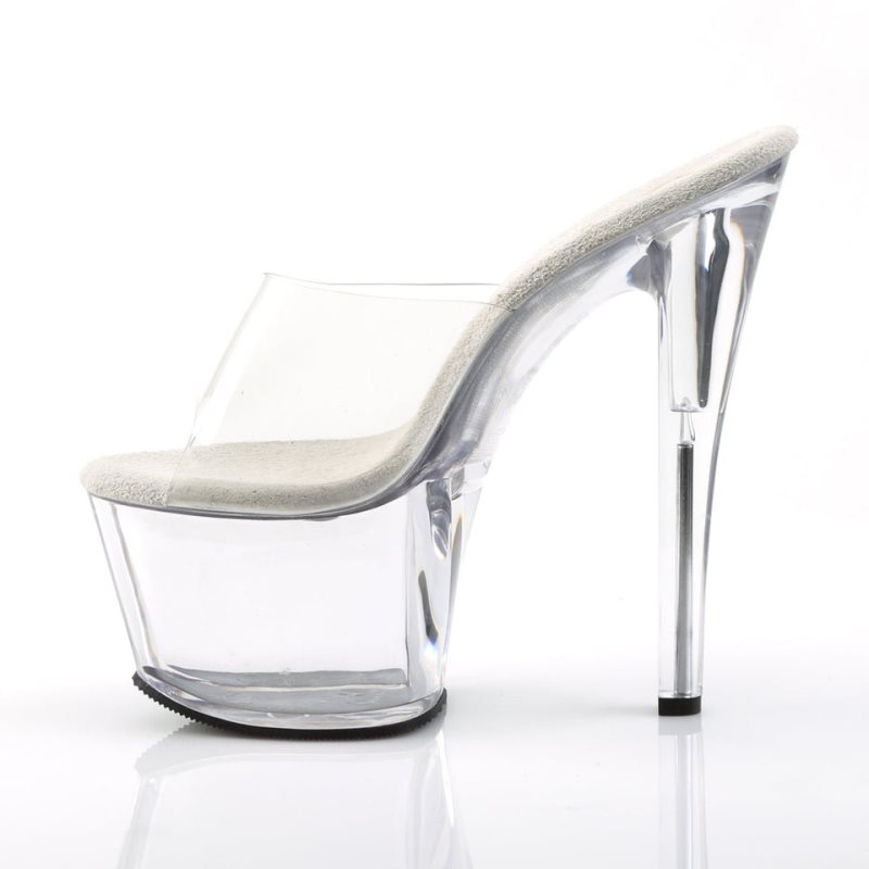 Pleaser Sky-301 Badslippers Plateauzool Dames Clear | BELGIE BELKCPUY