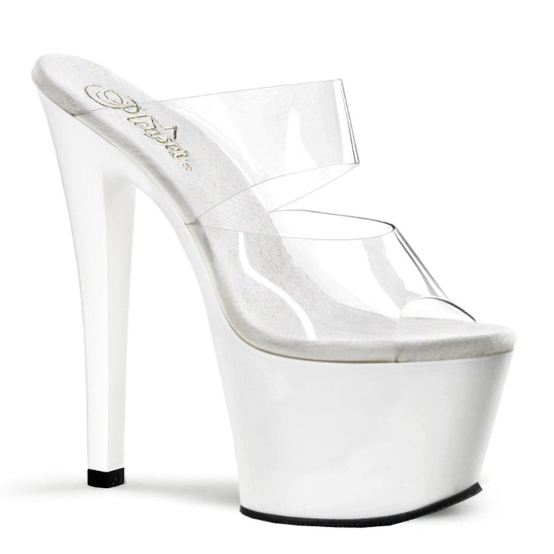 Pleaser Sky-302 Badslippers Plateauzool Dames Wit | BELGIE BEZVWMNL