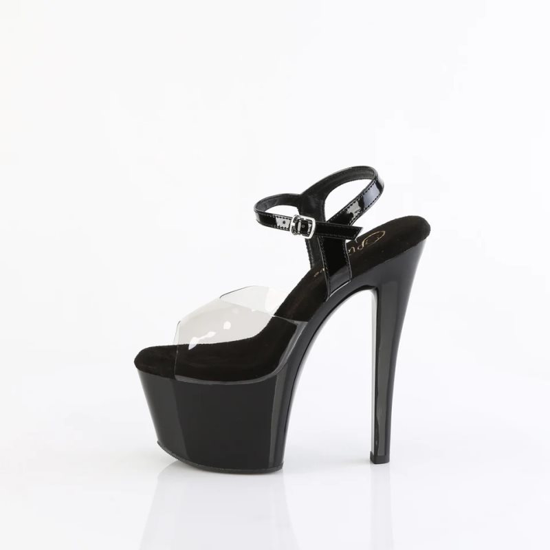 Pleaser Sky-308-1 Hakken Dames Grijs Zwart | BELGIE BEXCQFSI