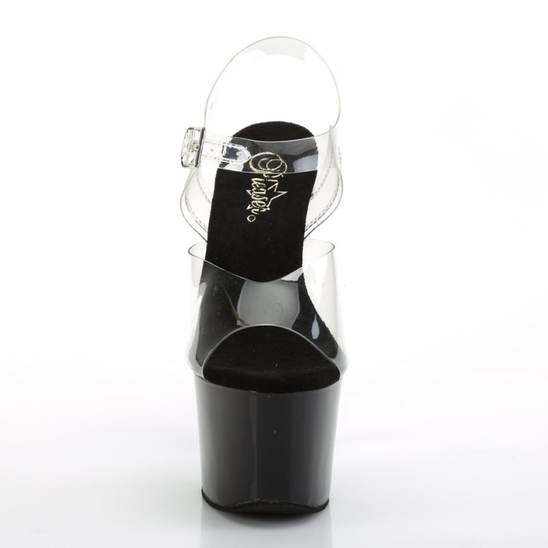 Pleaser Sky-308CRS Hakken Dames Zwart Zilver | BELGIE BEBEKUYM