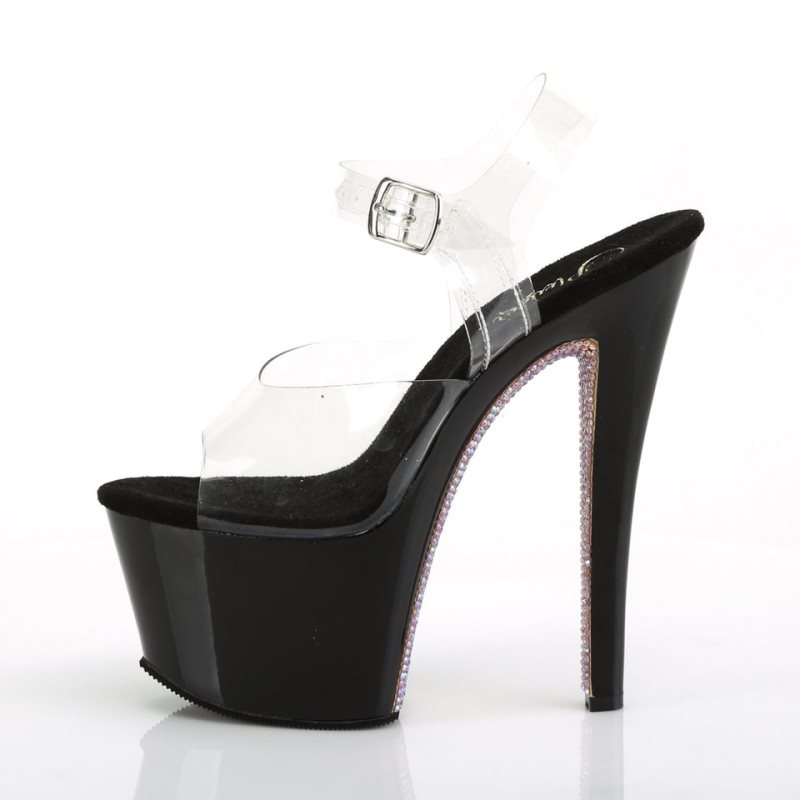 Pleaser Sky-308CRS Hakken Dames Zwart | BELGIE BEWEQDPA
