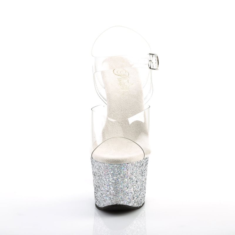 Pleaser Sky-308LG Hakken Dames Zilver | BELGIE BELFTPEJ