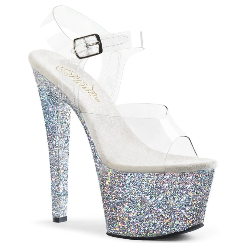Pleaser Sky-308LG Hakken Dames Zilver | BELGIE BELFTPEJ