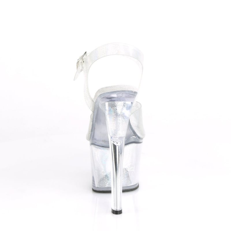 Pleaser Sky-308N Hologram Hakken Dames Zilver | BELGIE BEYVLAZB