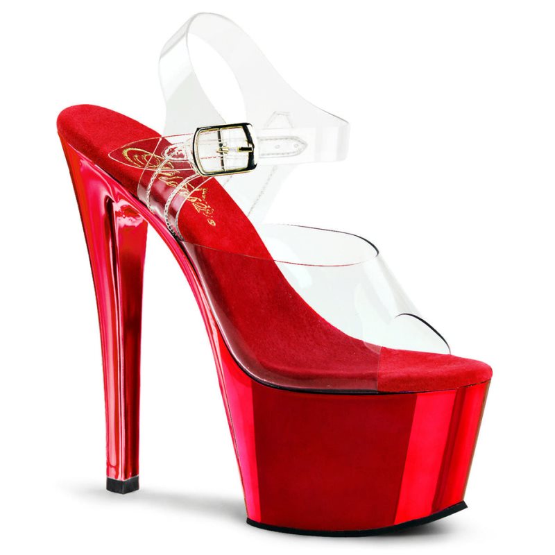Pleaser Sky-308 Hakken Dames Rood | BELGIE BEISUPMA