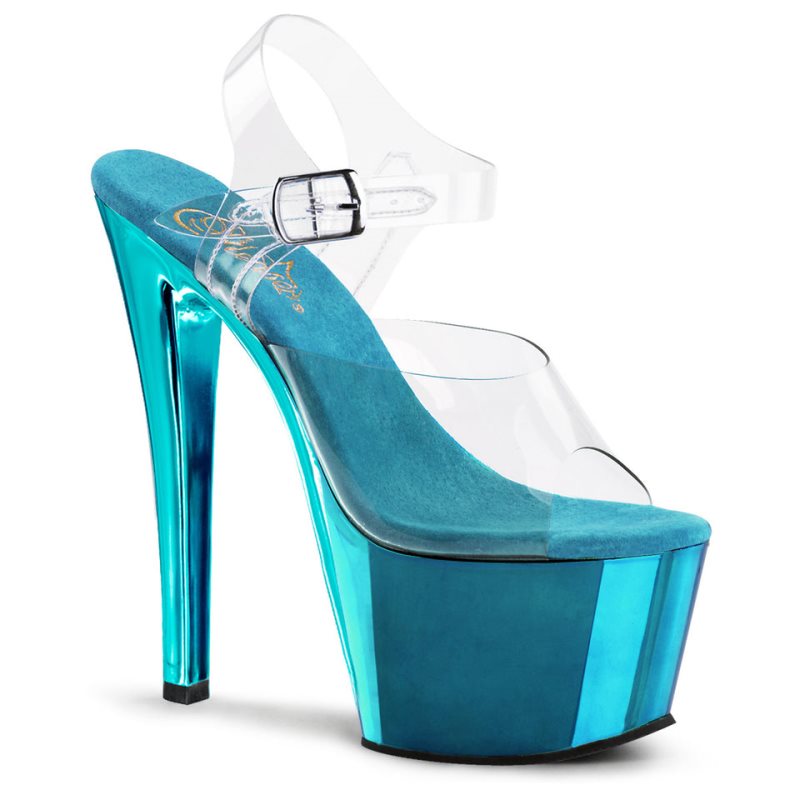 Pleaser Sky-308 Hakken Dames Turquoise | BELGIE BEIJLNUV