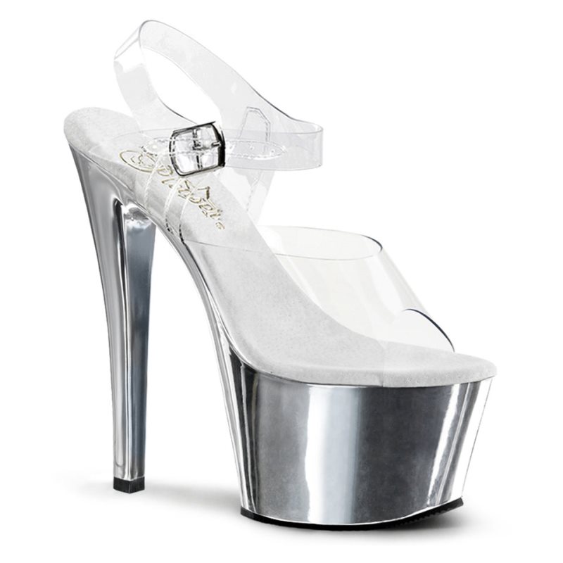 Pleaser Sky-308 Hakken Dames Zilver | BELGIE BECGFXUJ