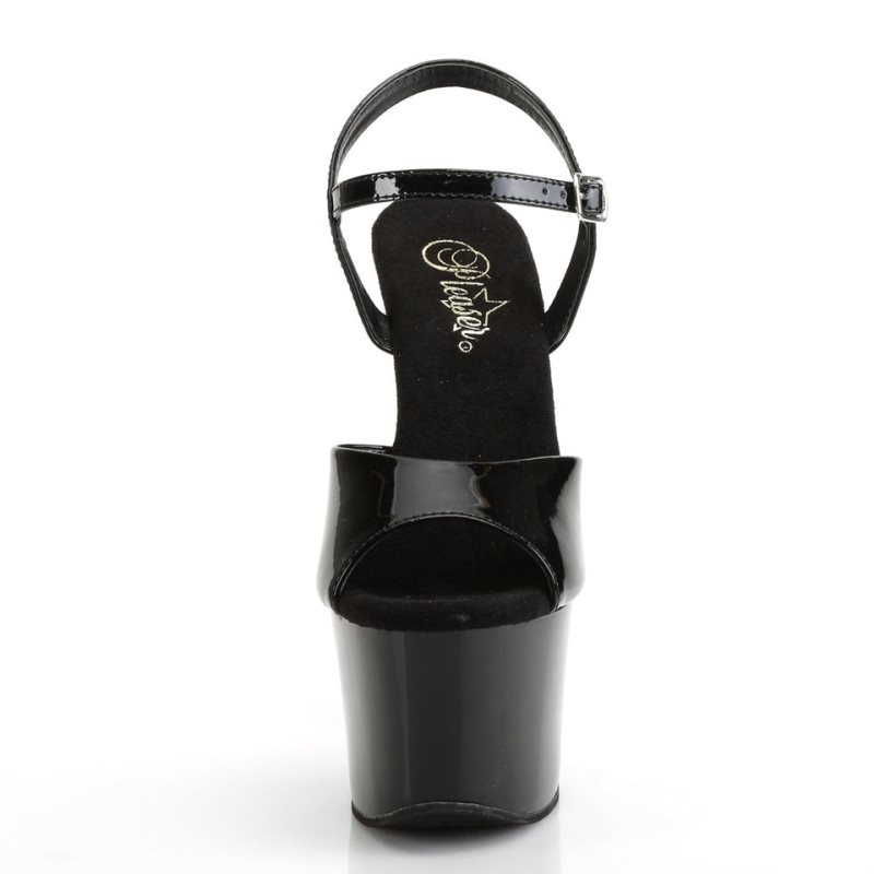 Pleaser Sky-309CHRS Hakken Dames Zwart Zilver | BELGIE BEOKGULH