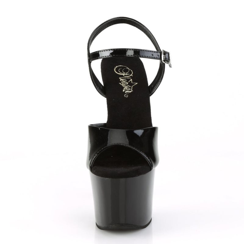 Pleaser Sky-309CRS Hakken Dames Zwart Zilver | BELGIE BERCYBTP